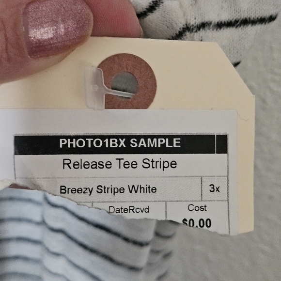 NWT Athleta Realease tee striped top size small tall oversized - Picture 4 of 10